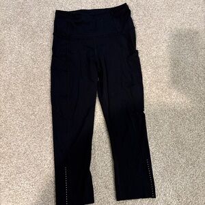 Lululemon cropped fast & free leggings - black - size 4